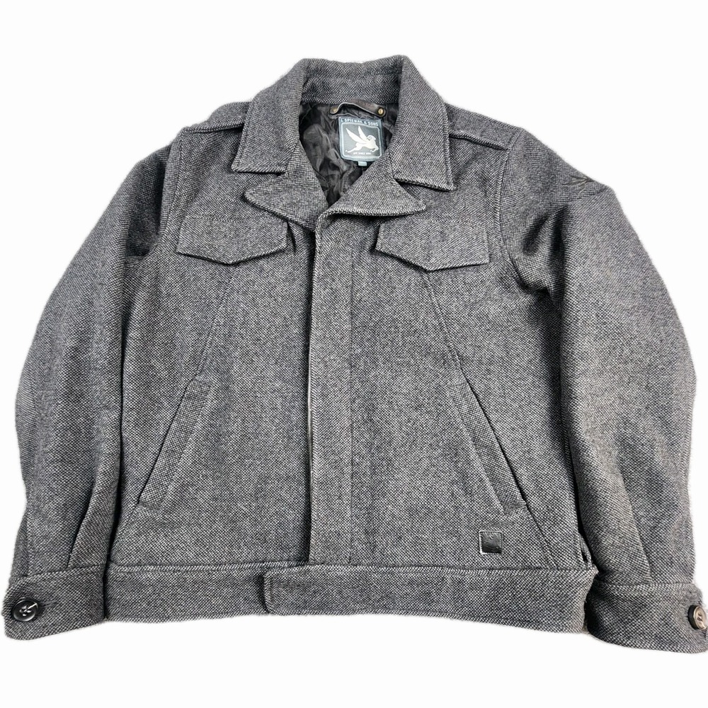 Spiewak & Sons L Gray‎ Wool Thinsulate Jacket Heavy Classic City Bomber Coat